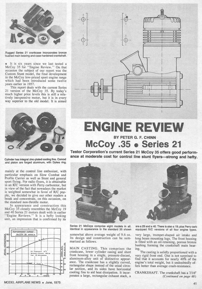 mccoy model airplane engines