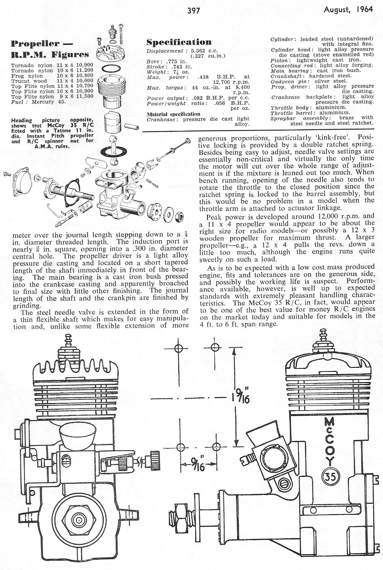 mccoy 35 model airplane engine